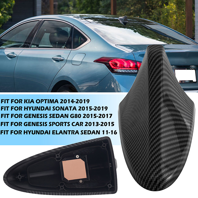 ฝาครอบเสาอากาศครีบฉลามสำหรับรถยนต์ Kia Optima Hyundai Sonata Elantra ไม่มี GPS รุ่นเปลี่ยนแทนของเดิม สีขาว/ดำ/เทา/ลายคาร์บอน
