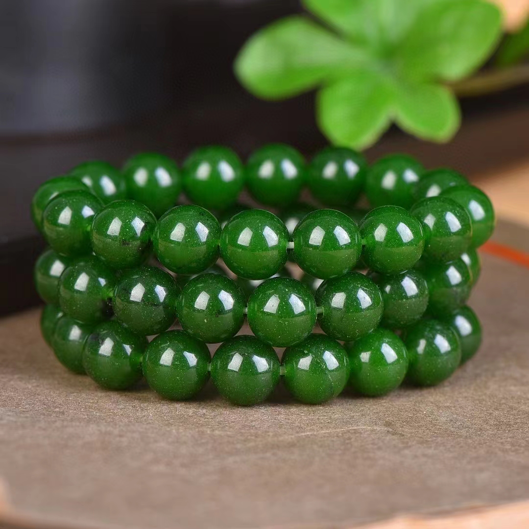 สร้อยคอมือแจสเปอร์กำไลข้อมือหินสีเขียวผักโขมกำไลข้อมือผู้ชายผู้หญิงลูกปัดทรงกลม12มม. กำไลข้อมือยืดหยุ่นเครื่องประดับมีเสน่ห์สำหรับทุกเพศ