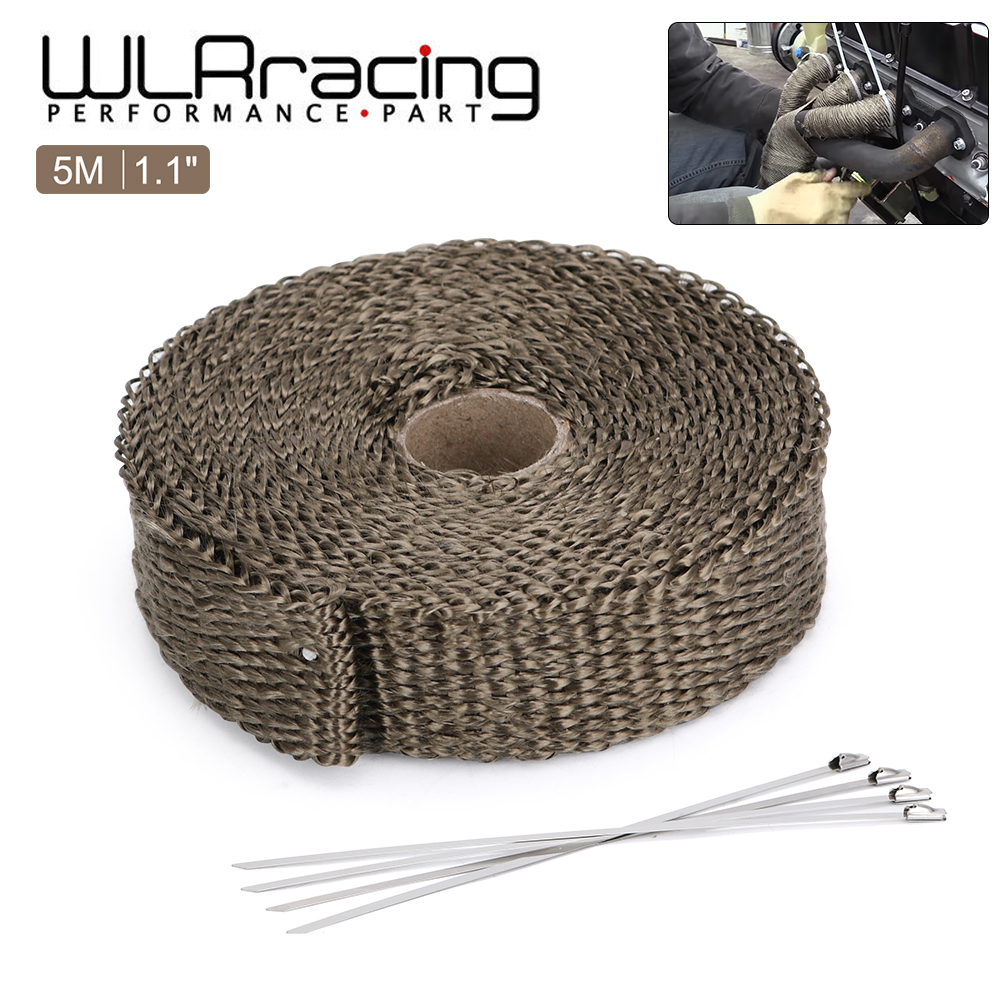 Ruban rond thermique en titane avec attaches de verrouillage, protection thermique, rouleau de bouclier, accessoires de voiture, tuyau d'en-tête accédé, 1 po, 25mm, 5m, 10m, 15m