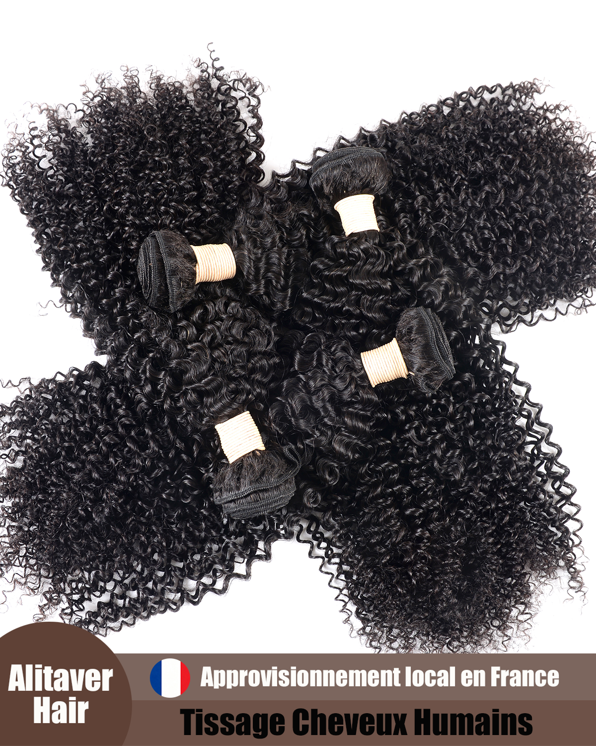 Oferta de Paquetes de Cabello Natural Sin Procesar, Paquetes de Cabello Rizado Kinky y Tejido de Cabello Humano, Paquetes de Cabello Indio en Liquidación