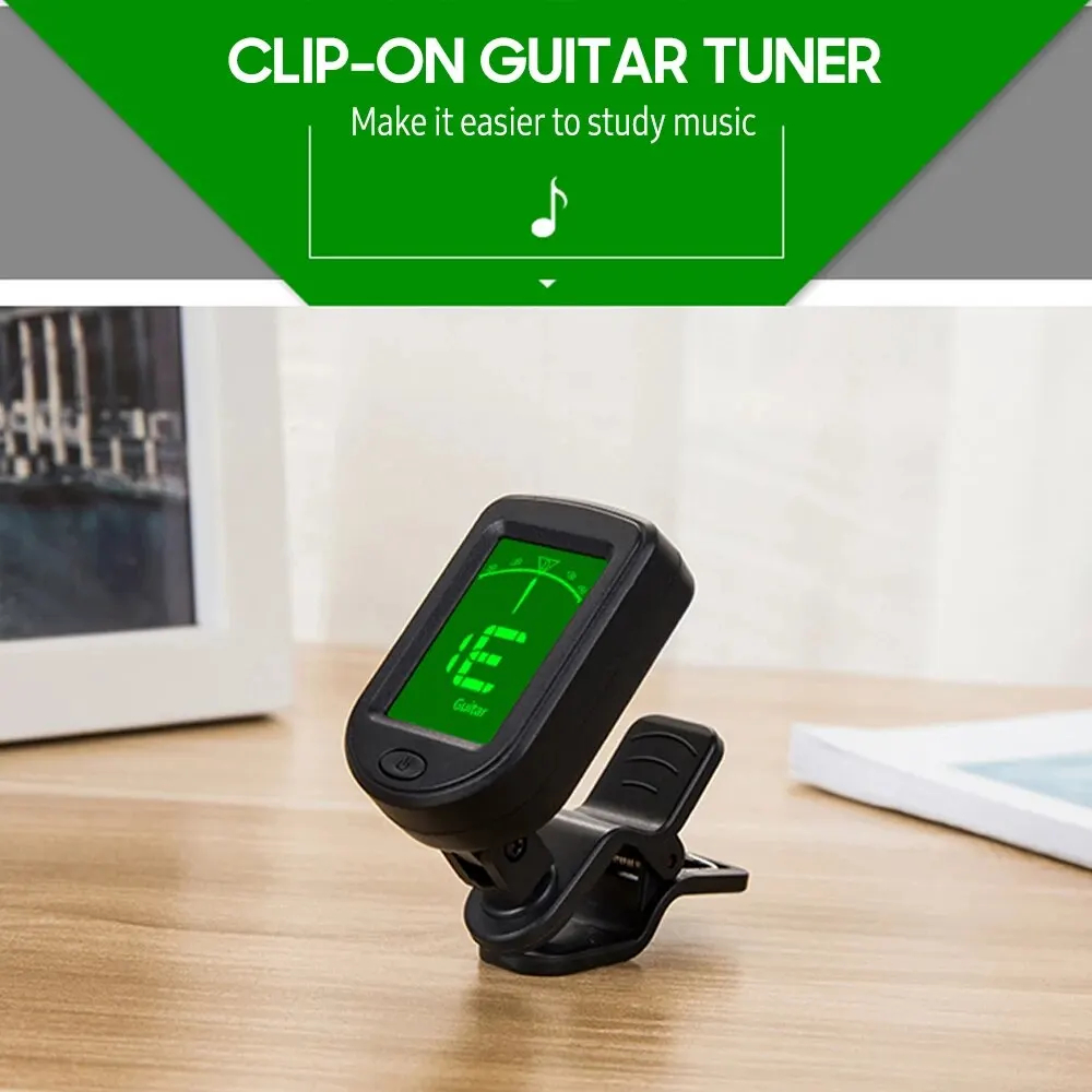Afinador de guitarra T-02, sintonizador Digital cromático con Clip, pantalla LCD, Mini sintonizador, accesorios para instrumentos de cuerda para guitarra, ukelele, violín