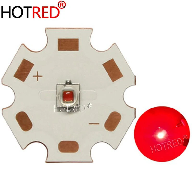 Emissor de diodo LED Chip crescer luz para crescimento de plantas internas, foto vermelha profunda, 3W Power, 3535, XPE2, XP-E2, 660nm, 1-50Pcs