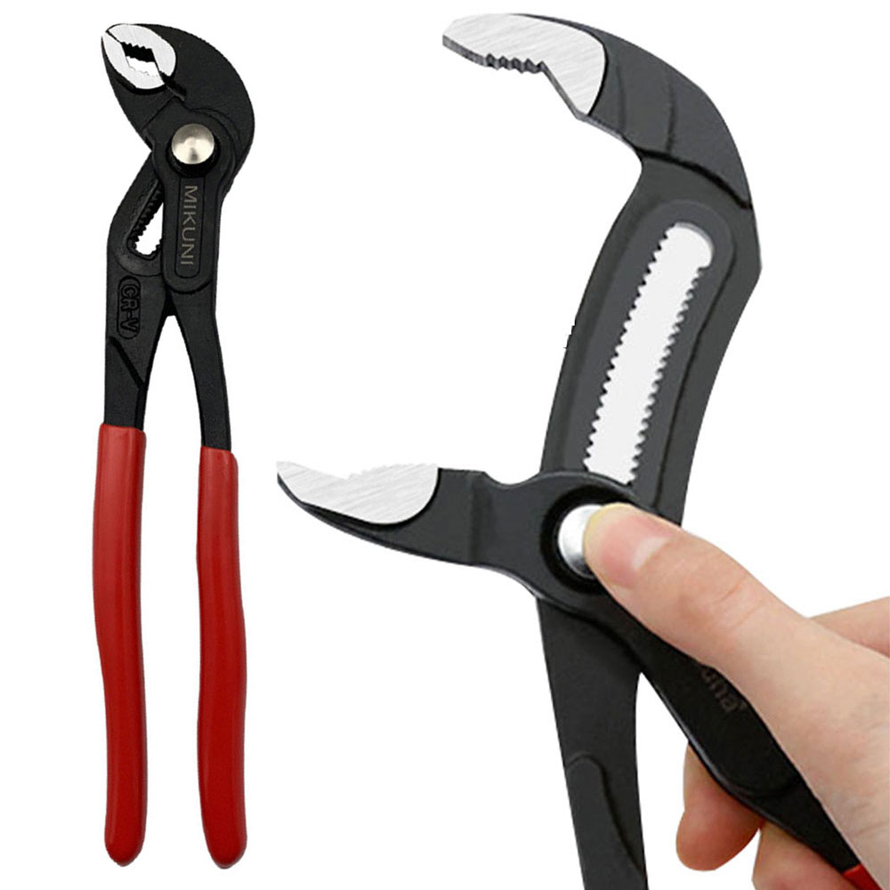 Alicate de Bomba de Água com Liberação Rápida, Alicate de Encanamento com Mandíbula Reta, Conjunto de Ferramentas Combinadas com Junta de Ranhura, Chave Universal Ajustável para Tubos