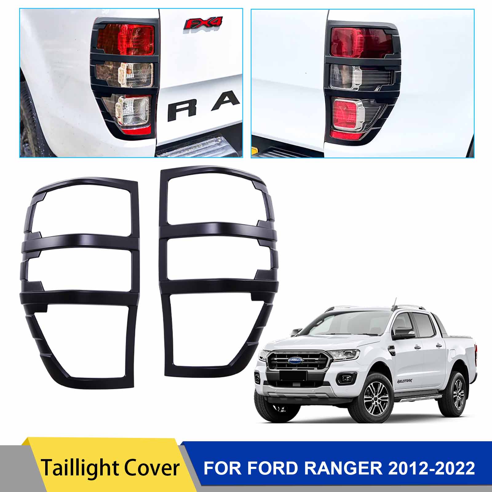 ฝาครอบไฟท้ายฝากระโปรงหลังสำหรับ Ford Ranger 2012-2022 wildtrak XLT XL ฝาครอบโคมไฟ Ford Ranger Raptor