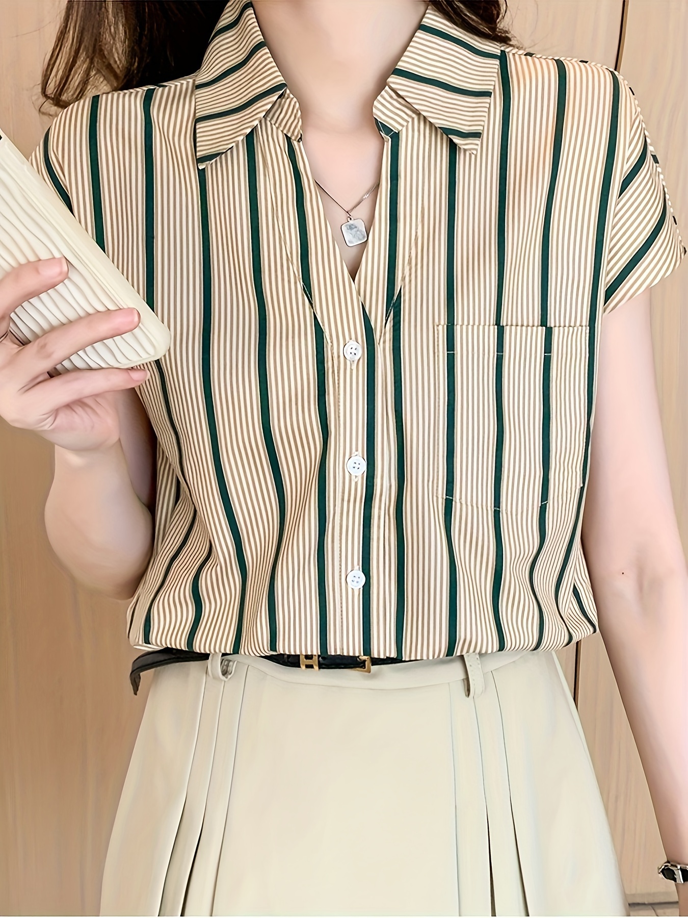 Blusas a rayas a la moda para mujer, nuevas camisas de primavera y verano para mujer, camisas sin mangas con parte inferior, blusas para mujer