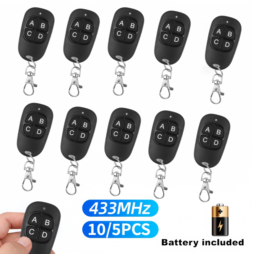 10/5pcs Wireless Copy Remote Control 433MHz Electric Garage Door Opener Remote Control Duplicator Clone Cloning Code Controller