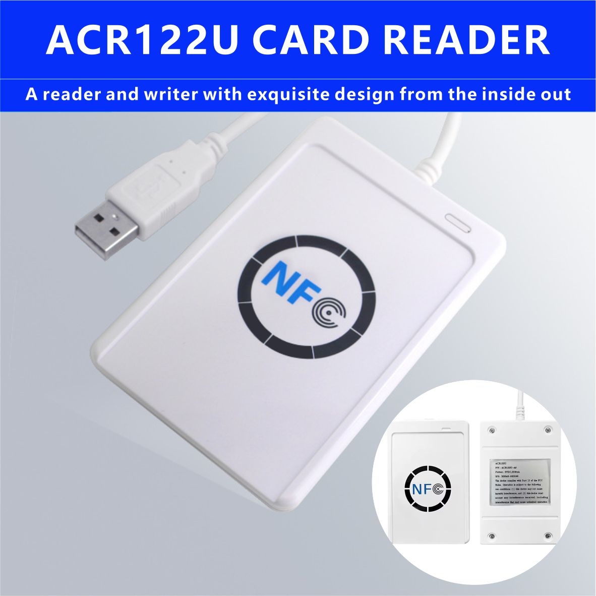 Acr122u rfid ic leitor de cartão inteligente gravador sem contato copiadora duplicador clone gravável nfc usb s50 13.56mhz m1 copiadora de cartão