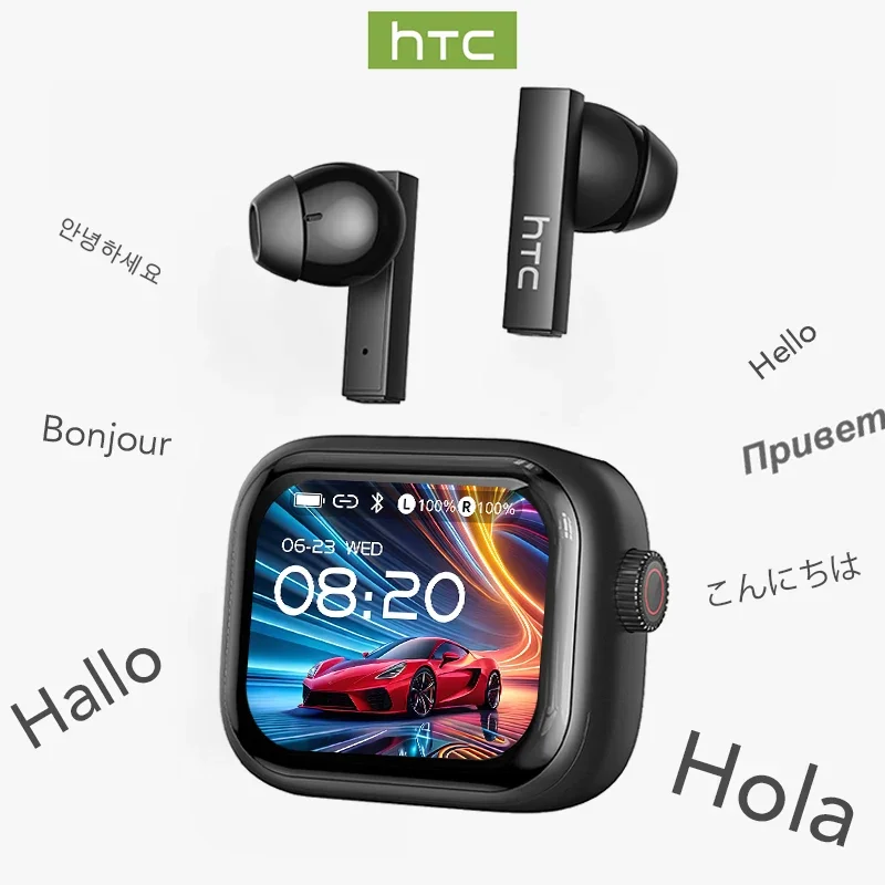 [Tela Ultra HD] HTC NE40 écouteurs Bluetooth V6 TWS sport casque sans fil AI traducteur écouteurs intra-auriculaires réduction du bruit micro