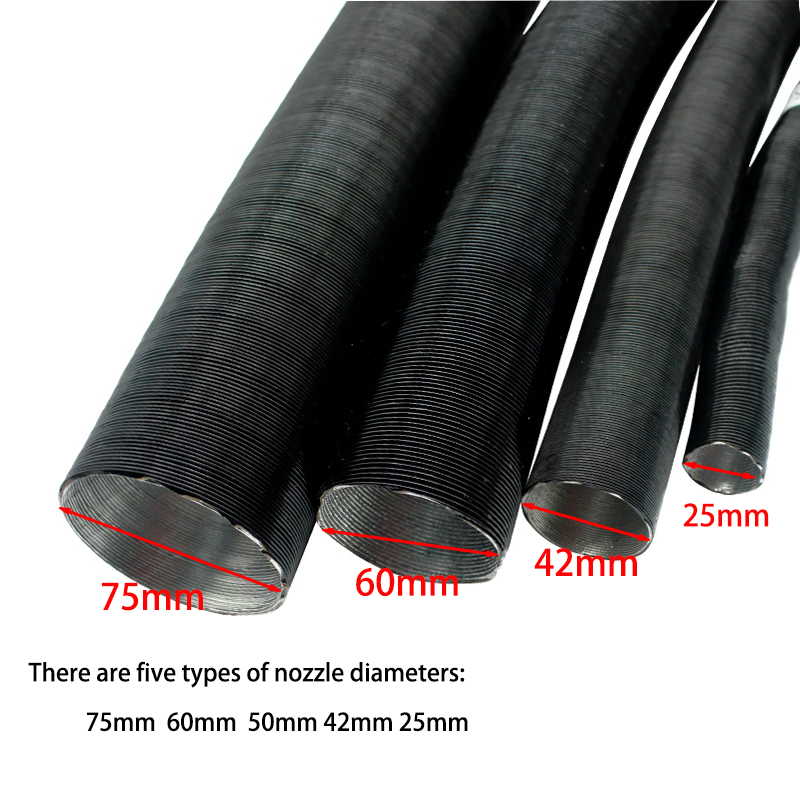 25mm 42mm 50mm 60mm 75mm de diámetro 50-300cm de longitud aire diésel calentador de estacionamiento conducto tubo manguera para extensible