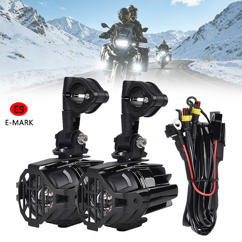 Luces antiniebla LED para motocicleta BMW R1250GS ADV, conjunto de luces antiniebla auxiliares F800GS R 1250 GS LC para Yamaha MT07 MT09 E9 Mark