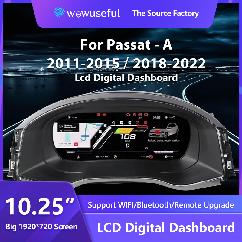 10.25 ''Lcd Digitaal Dashboard Clustervoor Volkswagen Passat2011-2015 2018-2022jaar Auto Radio Virtueel Instrument Paneel Cockpit