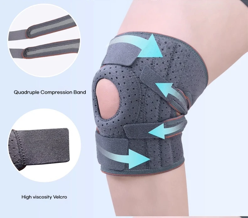 Genouillères de sport antidérapantes en Silicone, équipement de Protection pour cyclisme, respirant, course à pied et alpinisme, Support à ressort