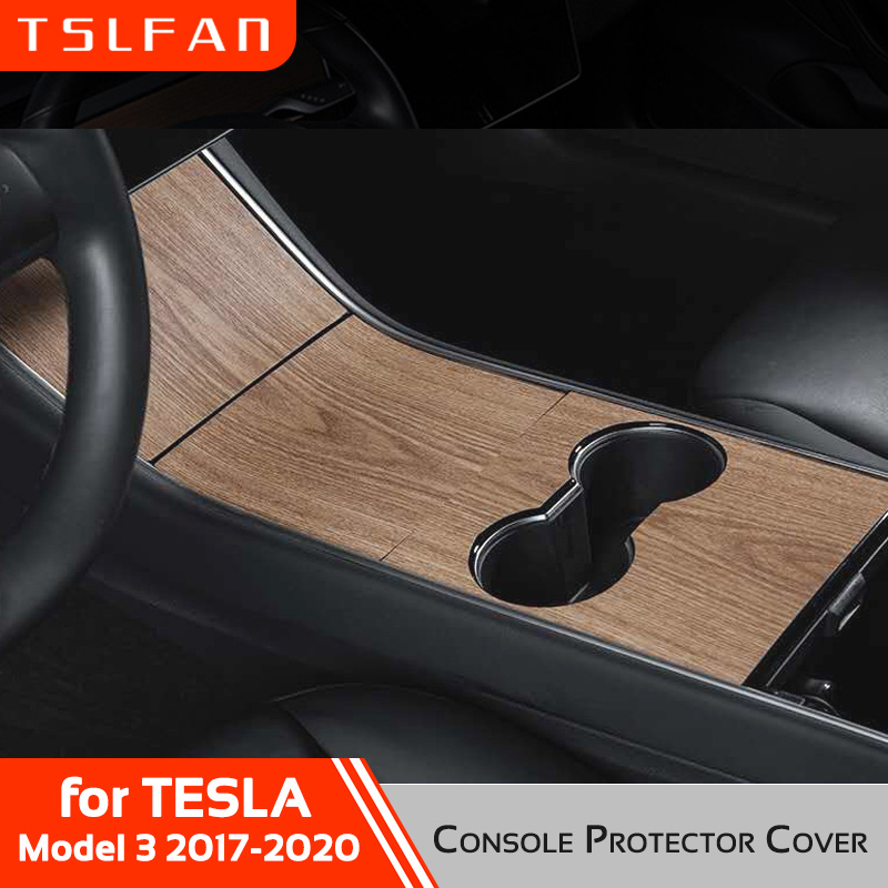 Voor Tesla Model 3 2017-2020 Middenconsole Beschermhoes Film Centraal Bedieningspaneel Protector Sticker Interieuraccessoires