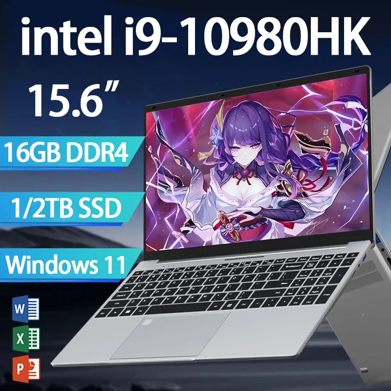 Laptop 2026 con Windows 11, Intel Core i9 10980HK, Schermo 15.6 Pollici, Computer Portatile da Gaming, Tastiera Retroilluminata, 16GB RAM, 1TB SSD