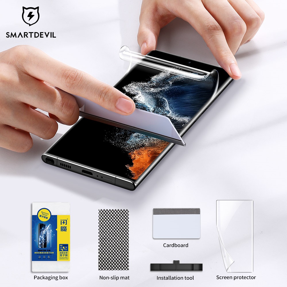SmartDevil 2 Stück Displayschutzfolie für Samsung Galaxy S24 Ultra S25 S23 S25 Ultra Weiche Hydrogel-Folie Vollflächige Klebefolie