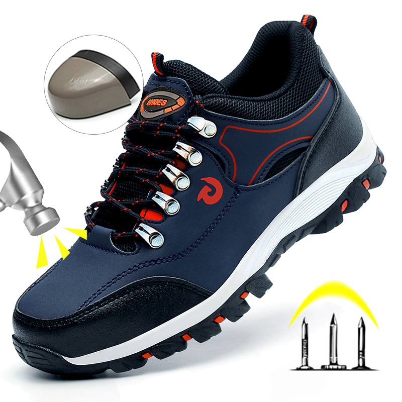 Chaussures à embout en acier pour hommes, chaussures de protection, bottes de travail, chaussures de sécurité anti-perforation, baskets de travail, chaussures de Construction