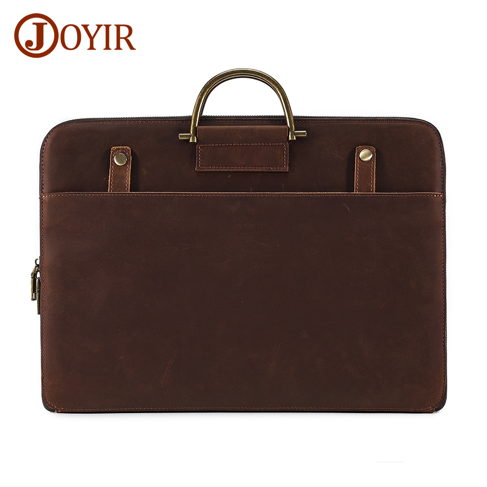JOYIR Echtem Leder herren Business Büro Aktentasche 15.6 "Laptop Handtasche Männlichen Dokument Tasche A4 größe Kupplung Handtasche Neue