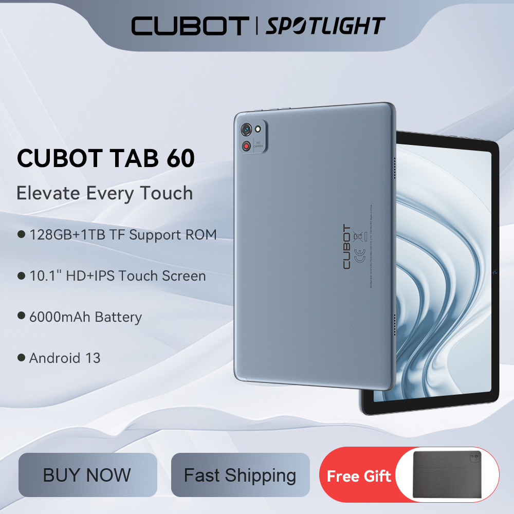 Cubot TAB 60, новый планшет 10 дюймов на андроид, восьмиядерный процессор, 8 ГБ ОЗУ (4 ГБ + 4 ГБ расширенной), 128 ГБ ПЗУ, 10,1-дюймовый экран HD+, аккумулятор емкостью 6000 мАч, планшеты, OTG, Wi-Fi 6, Bluetooth