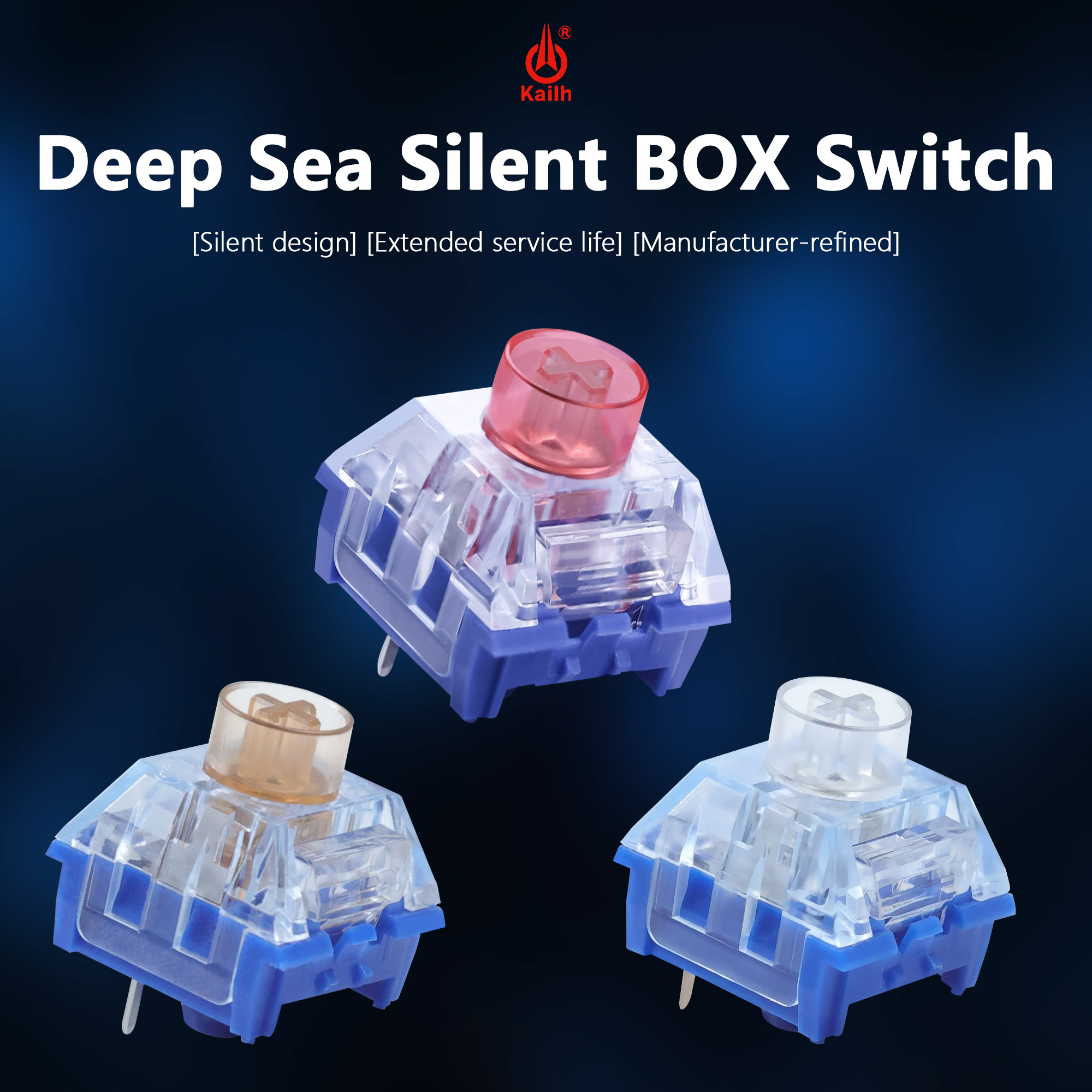 Kailh Deep Sea Whale Silent Switches Lonely Island Tastaturschalter Pro Linear Tactile 60g 45g RGB Mechanischer Tastaturbox-Schalter