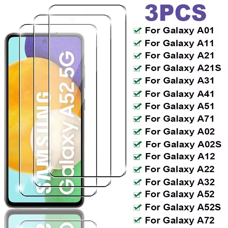 3 szt. Szkła hartowanego do Samsung Galaxy A52 A72 A02S A12 A22 A32 A51 A41 A31 A21 A21S A11 A01 A71 Screen Protector