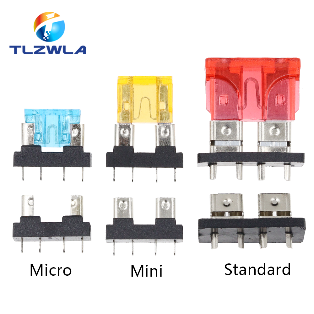 10 Chiếc Xe Cầu Chì Giá Đỡ PCB Bảng Tiêu Chuẩn Mini Micro Nhỏ Lưỡi Dao Tự Động Ô Tô THUYỀN 32V Cho PCB Board an Toàn Clip Lắp Typ