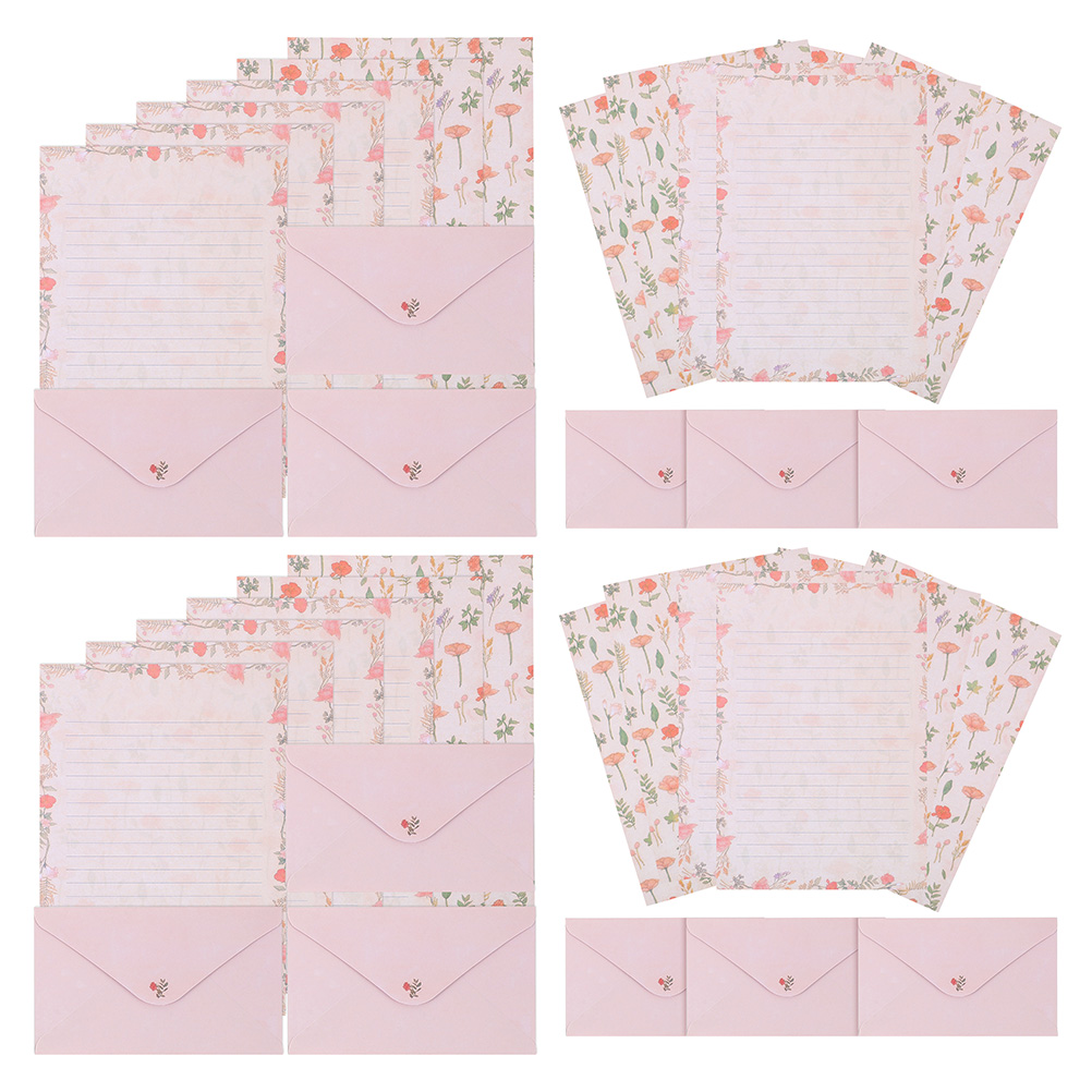 4 Sets Stationery Envelope for Letter Writing Parchment Paper For Writing Vintage Invitations Paper Letter Kit Letters Cute Pink