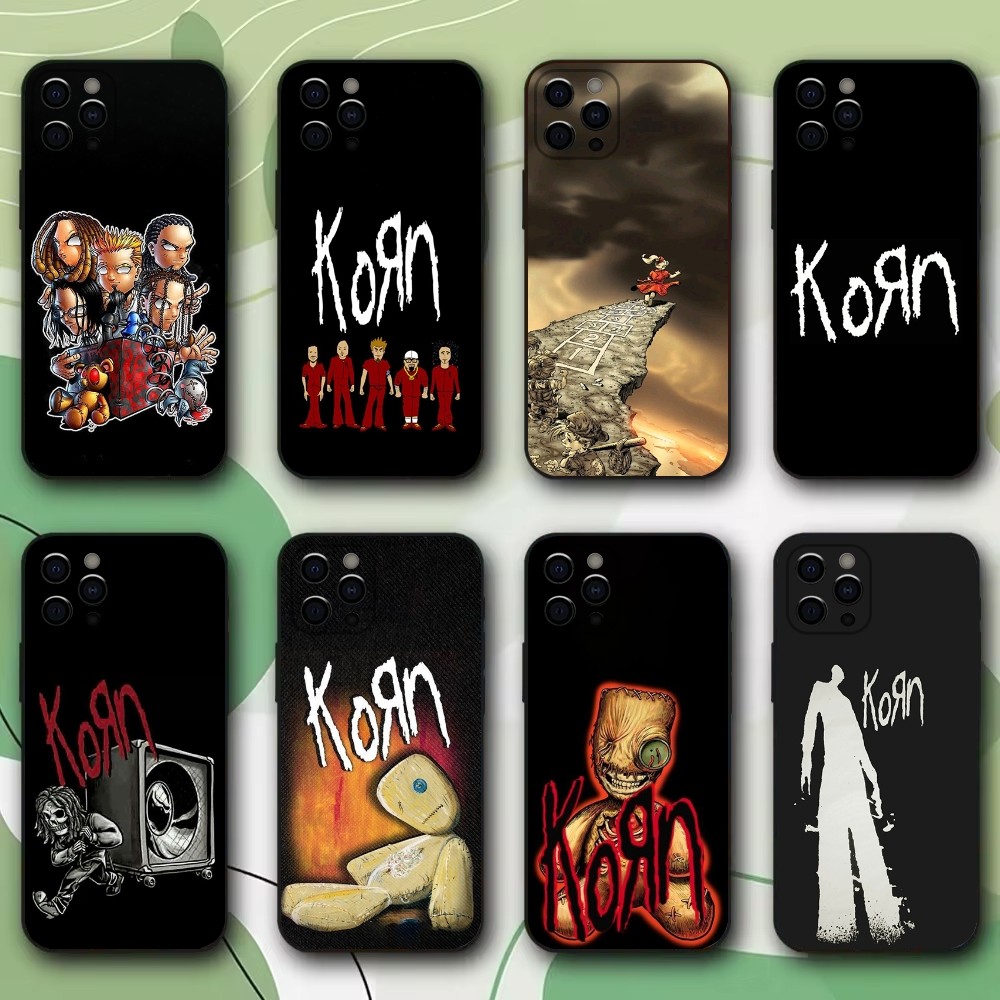 K-Korn Rock Band Phone Case For iPhone 16,15,14,13,12,11,Pro,X,XS,Max,XR,Plus,Mini Soft Black Cover