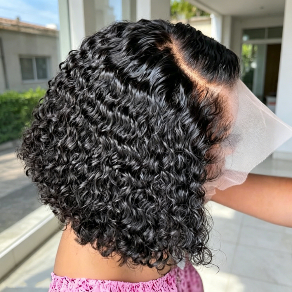 Pelucas rizadas 13x4 tipo bob profundo para mujer, peluca de cabello humano precortada sin pegamento 5x5, lista para usar, pelucas de cabello humano 13x6 sin pegamento, peluca de cabello humano Remy para mujer