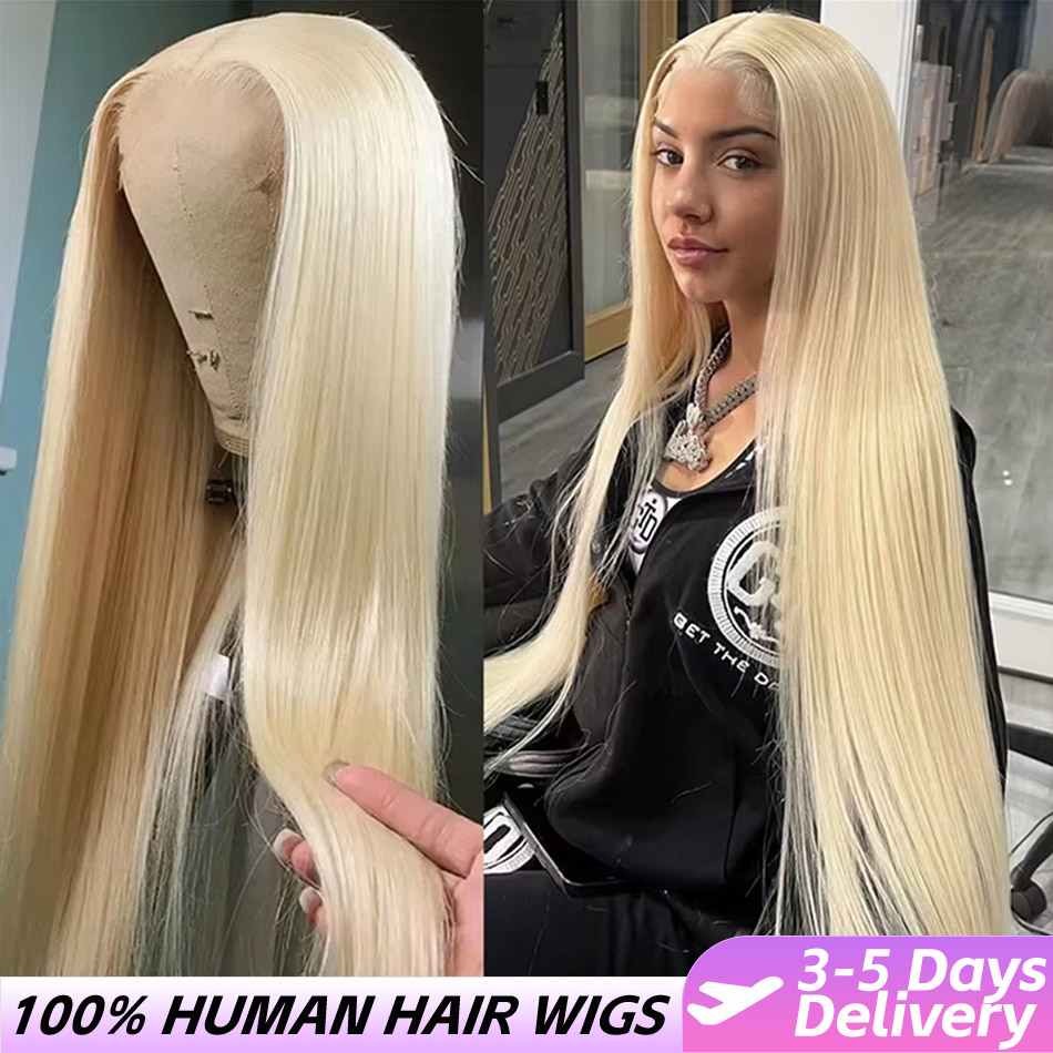 210 densidade loira em linha reta 613 hd peruca frontal do laço 13x6 13x4 frente do laço transparente brasileiro em linha reta 100% perucas de cabelo humano
