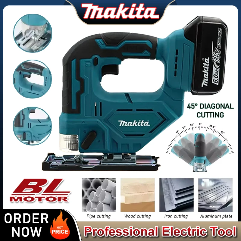 Makita DJV182Z Akumulatorowa wyrzynarka elektryczna 18V z baterią litową, wielofunkcyjna piła do cięcia drewna i wykonywania krzywych