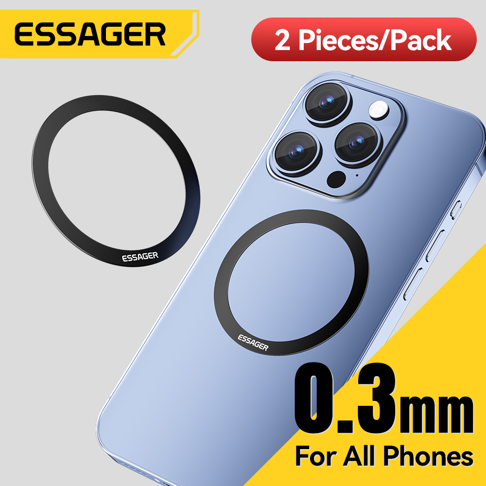 Essager 2 шт. магнитное металлическое кольцо для телефонов Magsafe iPhone 15 14 13 12Pro Android, наклейки, кольца для беспроводного зарядного устройства, подставка