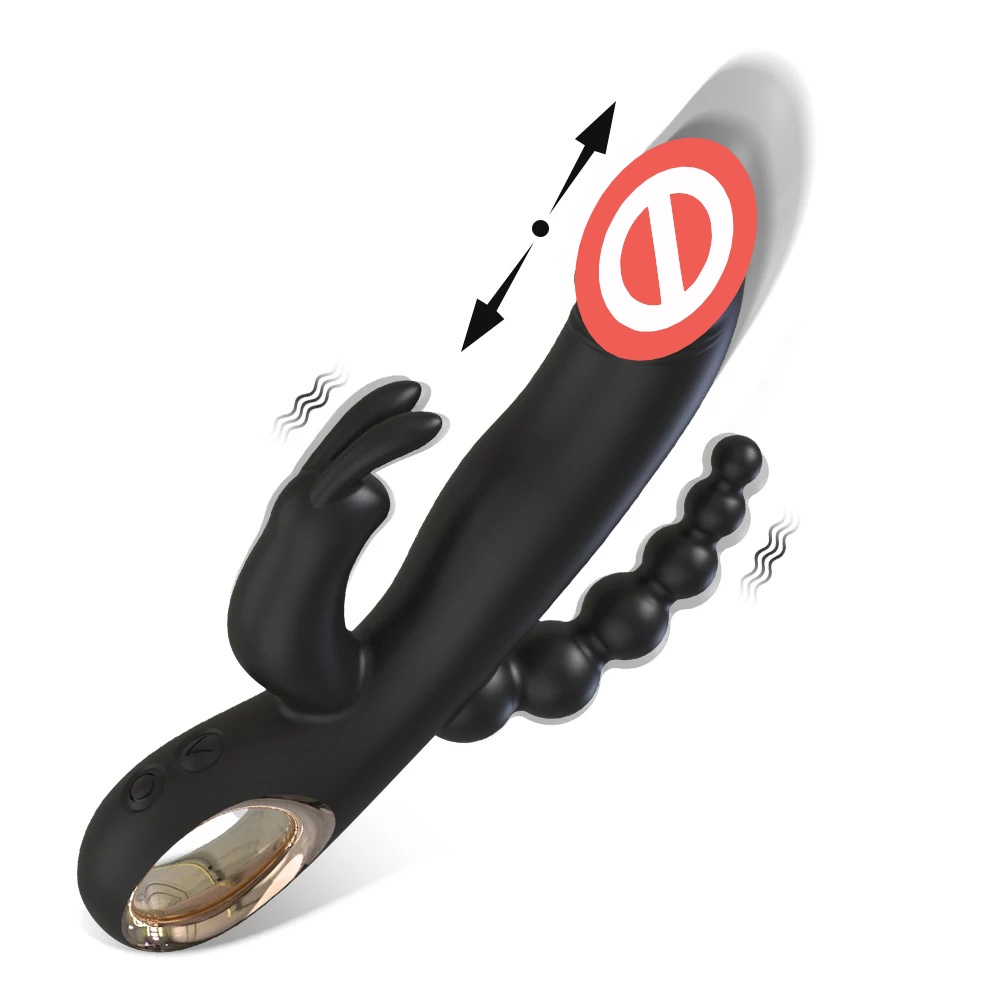 Vibrador Coelhinho com 10 Vibrações Telescópicas Estimulador Clitoriano Brinquedos Sexuais para Mulheres