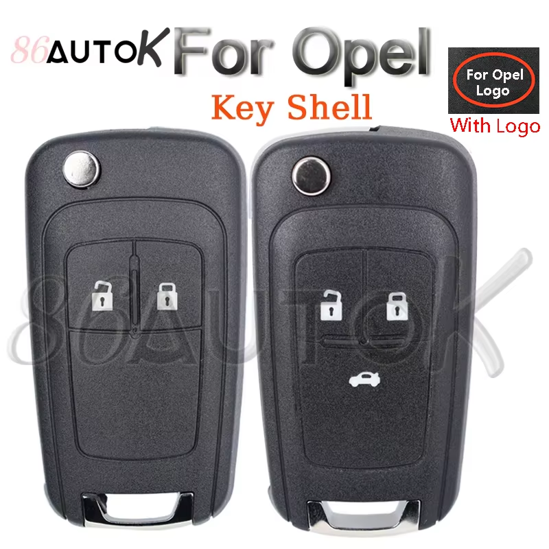 86AUTOK - 2/3 Buttons Folding Flip Remote Key Case For Opel Zafira Corsa Astra Vectra Omega with HU100 Uncut Blade Car Key Case