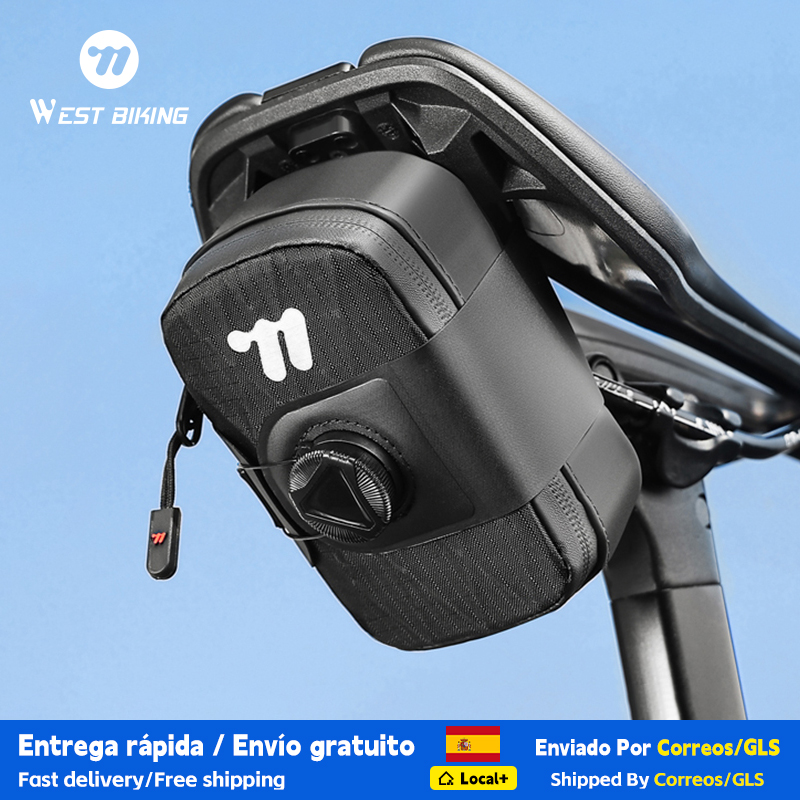 Bolsa de Sillín para Bicicleta WEST BIKING, Envío Local, Ligera, Impermeable, Resistente al Desgaste, con Hebilla Giratoria, Accesorios para Bicicleta