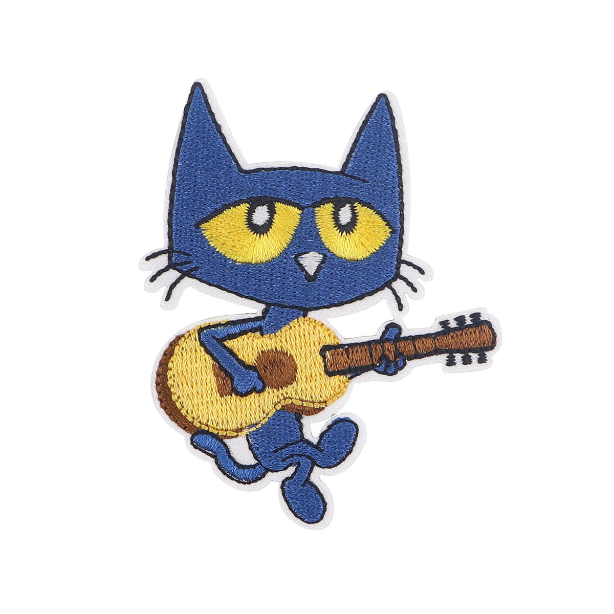Rock Cat Abzeichen DIY Patch für Kleidung Hut Tasche Cartoon gestickte Näh applikation Stoff Bekleidung Zubehör