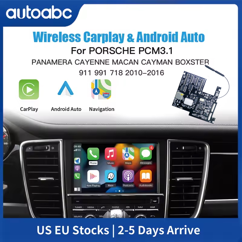 Modul Carplay Nirkabel AUTOABC untuk Porsche PCM3.1 Cayenne Macan 911 Panamera Bosxter Android Aksesori Mobil Otomatis Airplay Ikan Mas