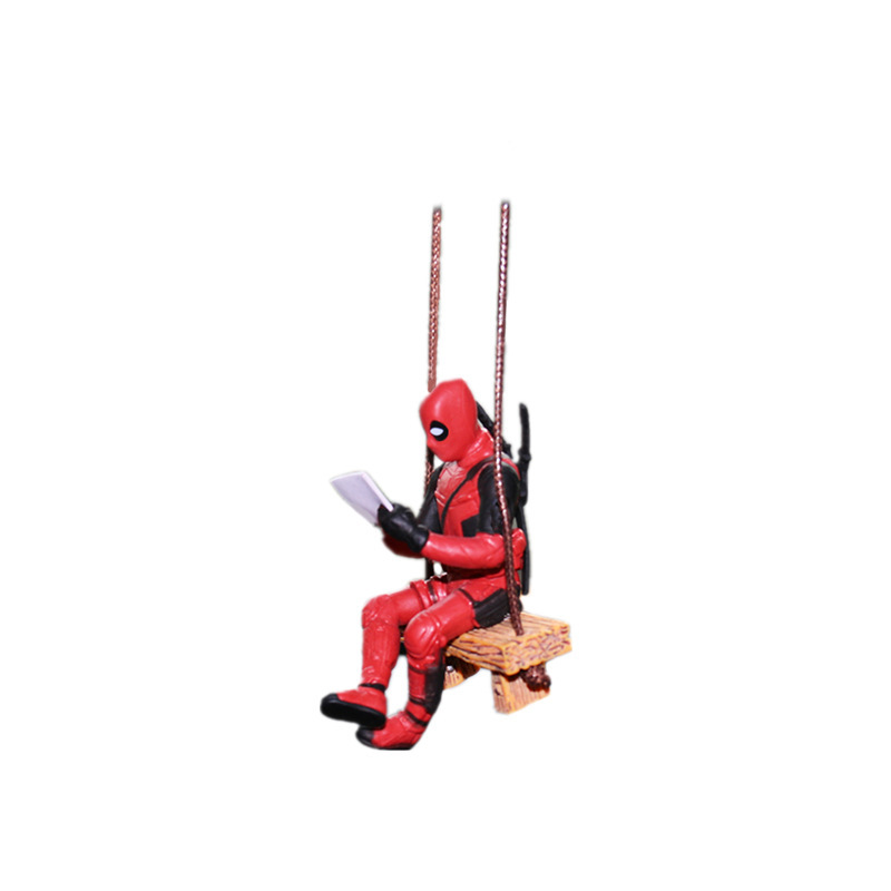 Marvel Deadpool รถกระจกมองหลังจี้อ่าน Deadpool รถจี้ Mini รุ่นของเล่น Action Figure ใหม่ร้อนคริสต์มาสของขวัญ