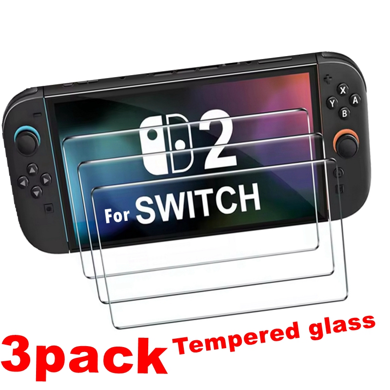 3 uds vidrio templado para Nintendo Switch OLED 3 piezas película protectora de pantalla para Nintendo Switch 2 Switch Lite vidrio protector