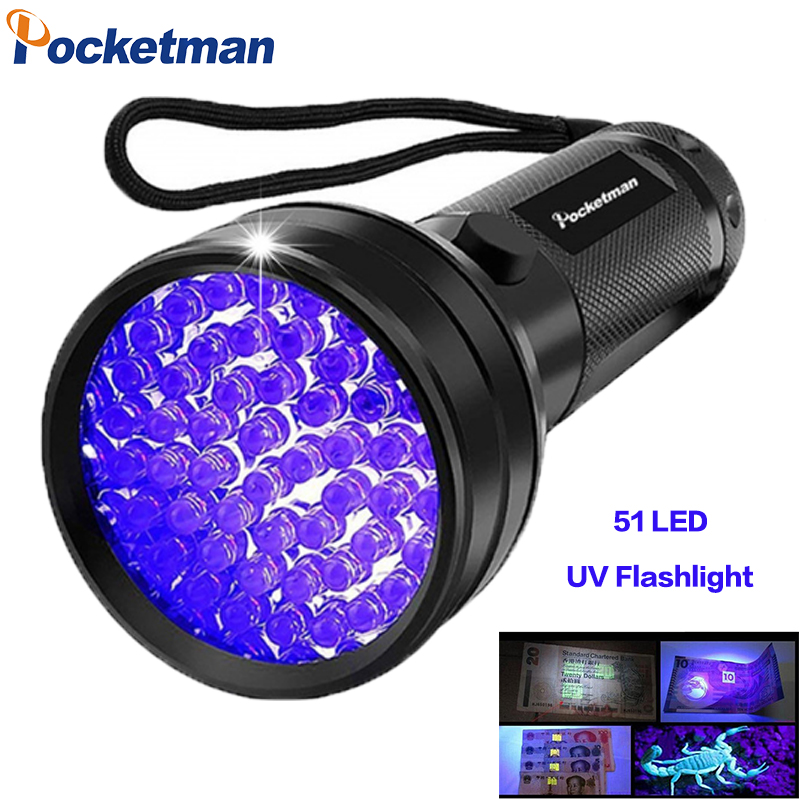 Latarka 100 LED UV Black Light 395 NM Latarka ultrafioletowa Blacklight Detektor moczu psa, plam po zwierzętach i karaluchów