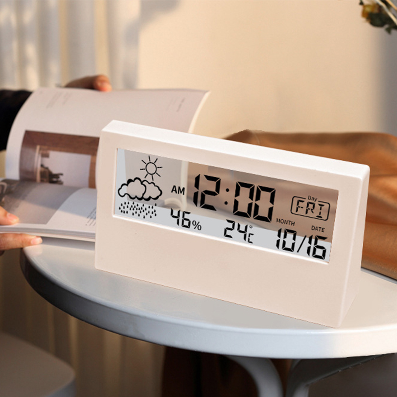 Termómetro LED termohigrómetro reloj electrónico multifunción medidor de temperatura humedad estación meteorológica para el hogar con alarma