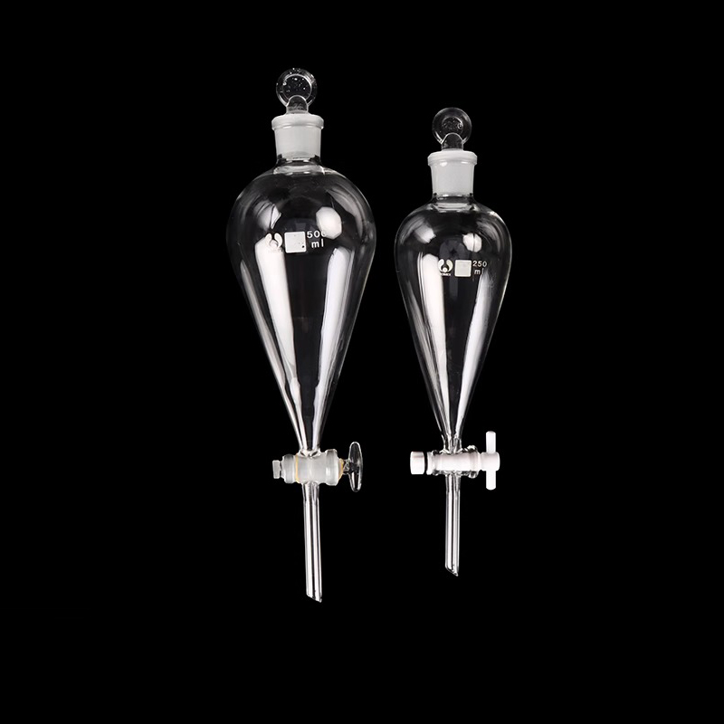 60ml-1000ml Lab Pear-Shaped Glass Separatory Funnel Separating Separation Used to Eurify Essential Oil Chemical Experiment