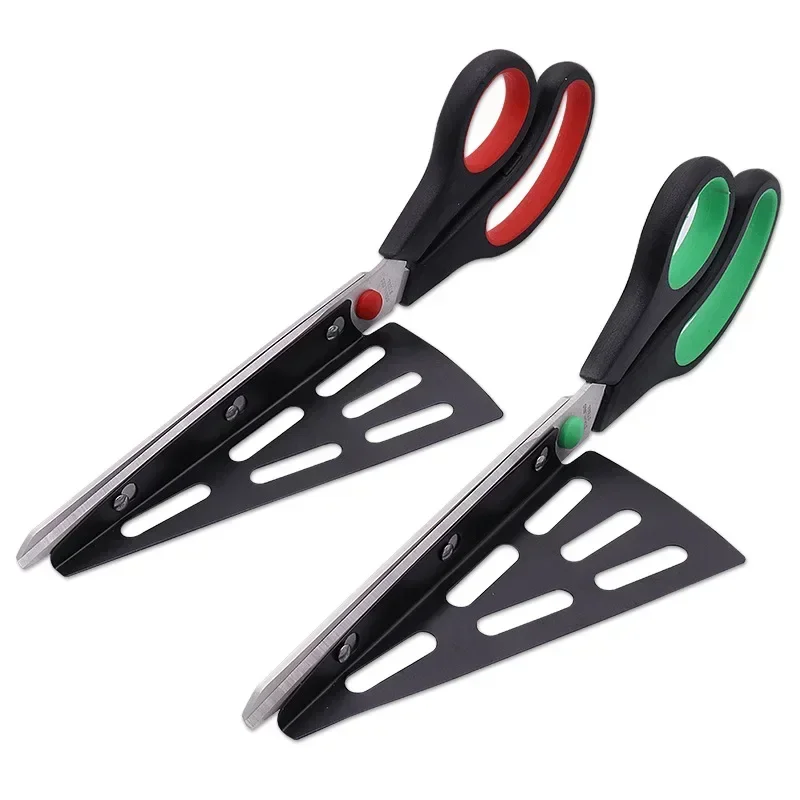 Tijeras de acero inoxidable para cortar Pizza con espátula desmontable, herramientas de barra de comedor de cocina para el hogar, Color aleatorio, 1 unidad