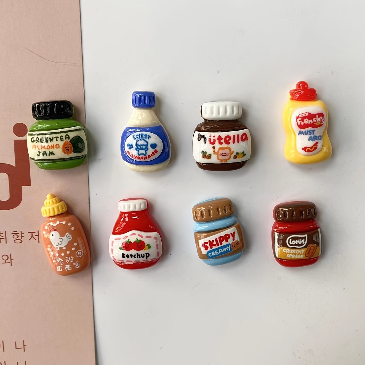 8 Uds imanes de nevera, imanes de nevera de comida de dibujos animados Kawaii, bonitos imanes decorativos armario con imán de nevera personalizado