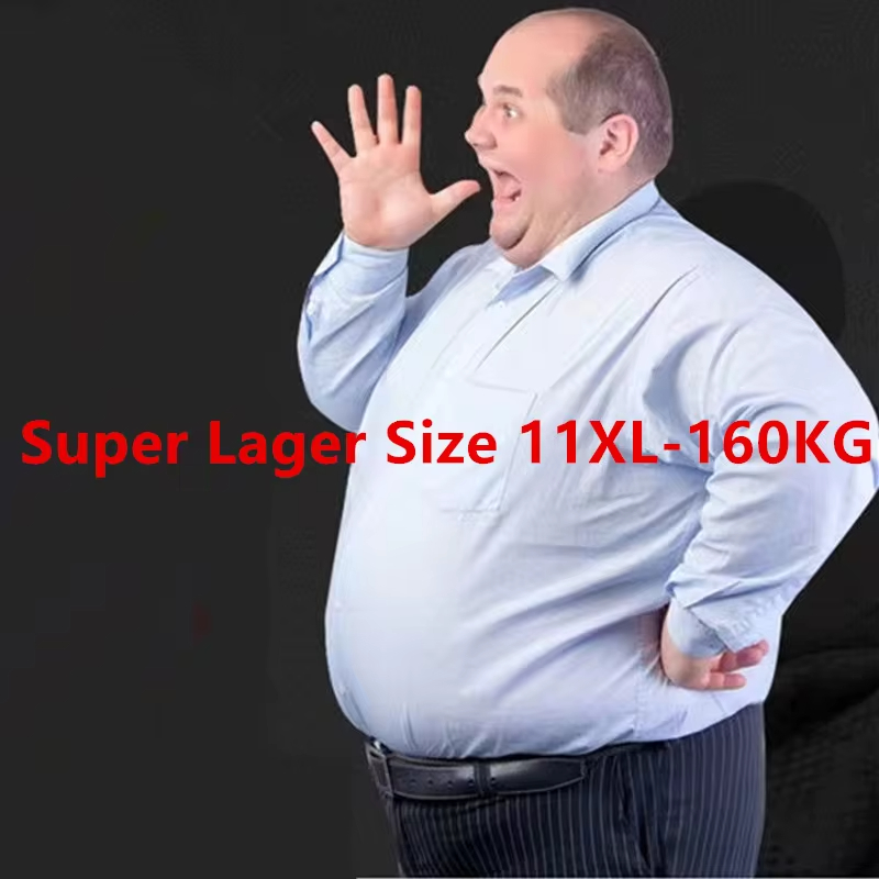11XL-10XL-9XL-8XL-7XL Супер большой размер 2024, новая мужская рубашка с длинными рукавами и одним нагрудным карманом, деловая официальная социальная рубашка