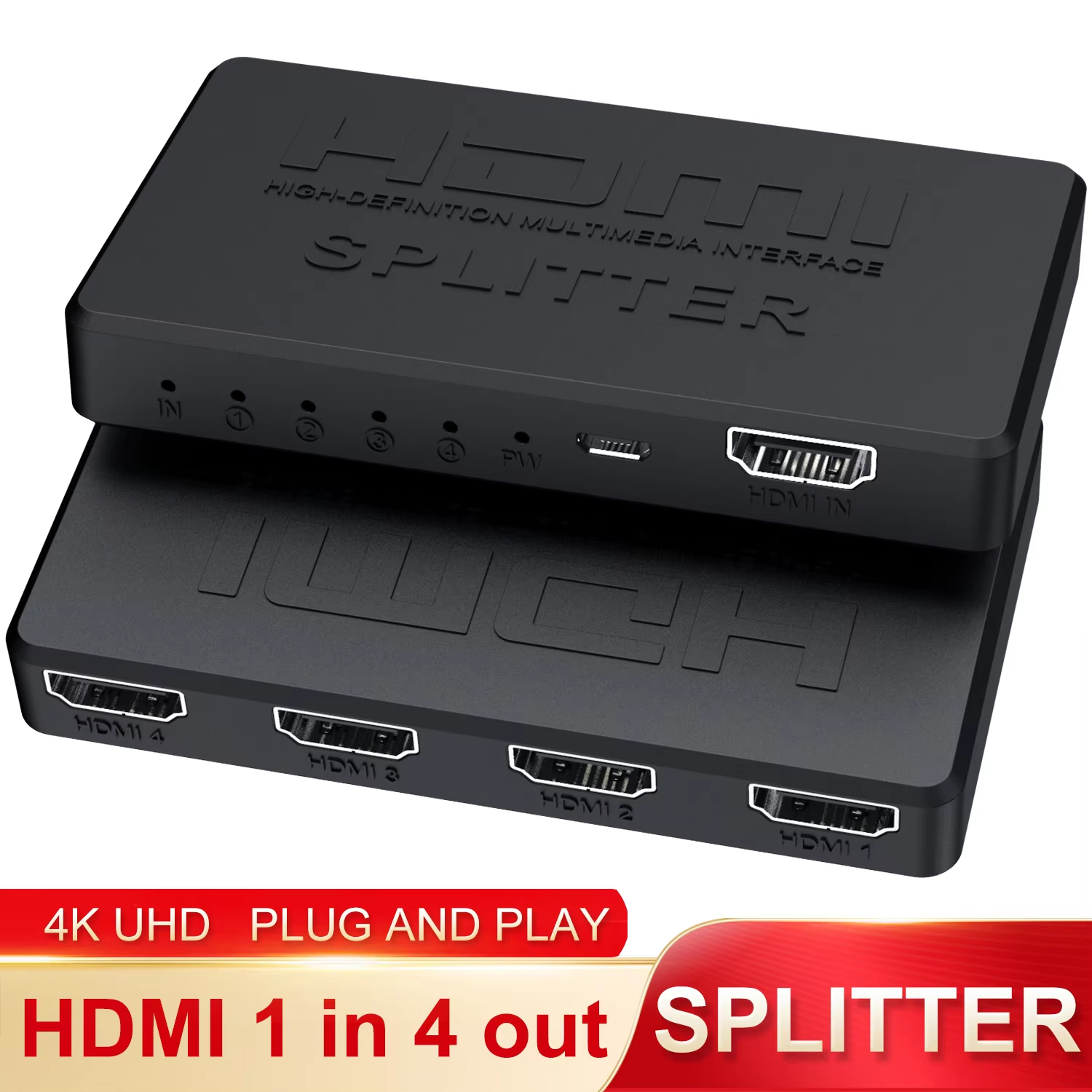 Divisor HDMI 4K 2K 1 en 4 salida 4x1 interruptor HDMI adaptador compatible con HDMI HDTV 1080P conmutador de vídeo para Xbox PS4 DVD HDTV PC portátil