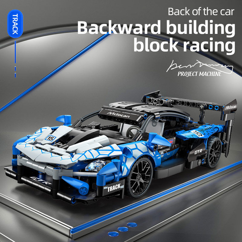 Toylinx 1/18 523 pçs técnico mecânico supercar corrida bloco de construção montado carro brinquedo para crianças menino presentes natal