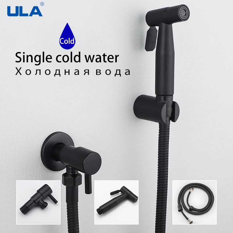 ULA Black Bidet Faucet Hand Protable Toilet Bidet Sprayer Stainless Steel Toilet Bidet faucet Bathroom Shower Head Self Cleaning