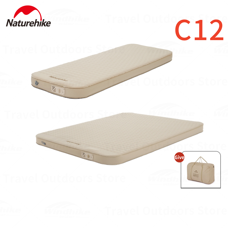 Naturehike C12 Air Mattress Camping Built-in Pump Self-inflating Cushion Outdoor Tent Inflatable Bed 12cm Double sleeping Pad