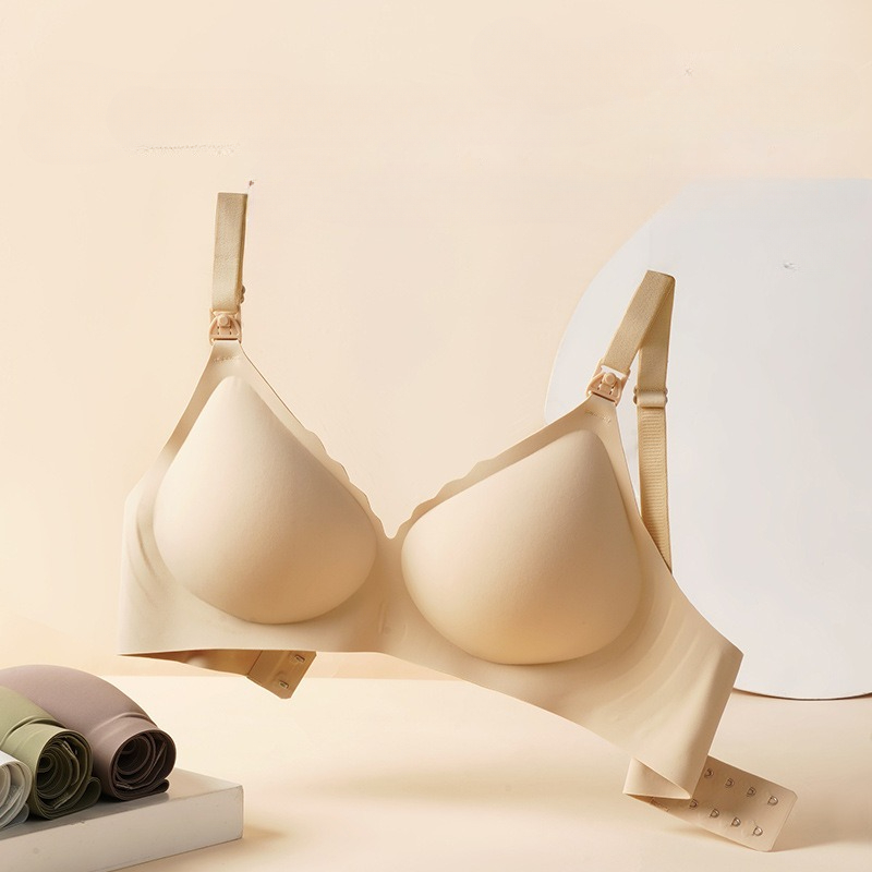 Sutiã de enfermagem aberto frontal para mulheres grávidas, roupa interior sem costura, sutiã de amamentação ultra fino, gel de geléia, corte a laser