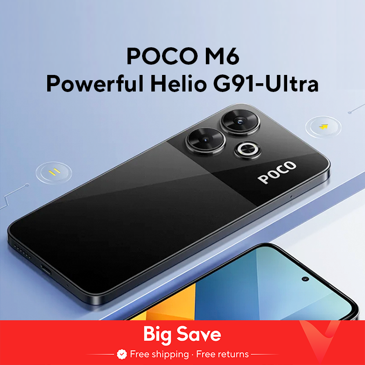 POCO M6 versión Global Smartphone 128GB/256GB MediaTek Helio G91 Ultra 6,79 ''90Hz pantalla 33W carga rápida 5030mAh 108MP NFC